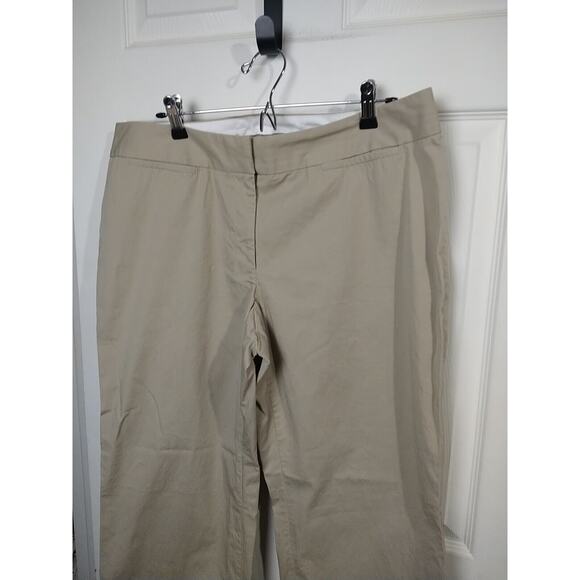 Liz Claiborne Woman 16 Audra Pants Tan Flat Front Khaki Straight Leg - Picture 2 of 12